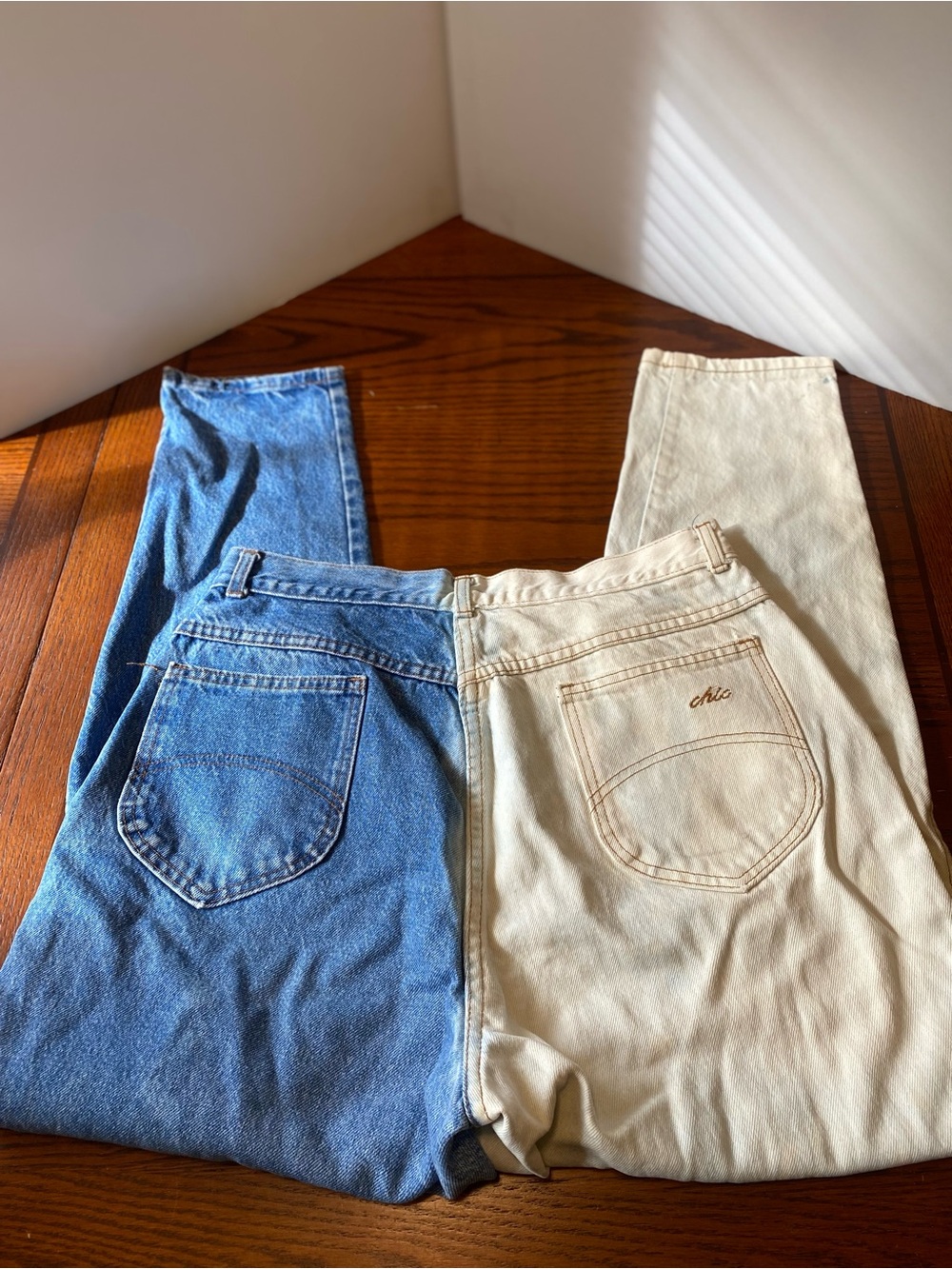 Chic by Lee Two-Tone Blue and Cream Women’s Jeans*